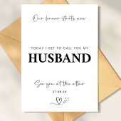 Wedding Day Card To my husband to be card, Card for groom