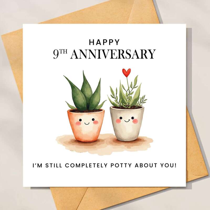 9 Year Anniversary Card For Husband, Wife 9th Anniversary Card, Happy 9th anniversary 9 year Card Funny Greeting Card wife husband