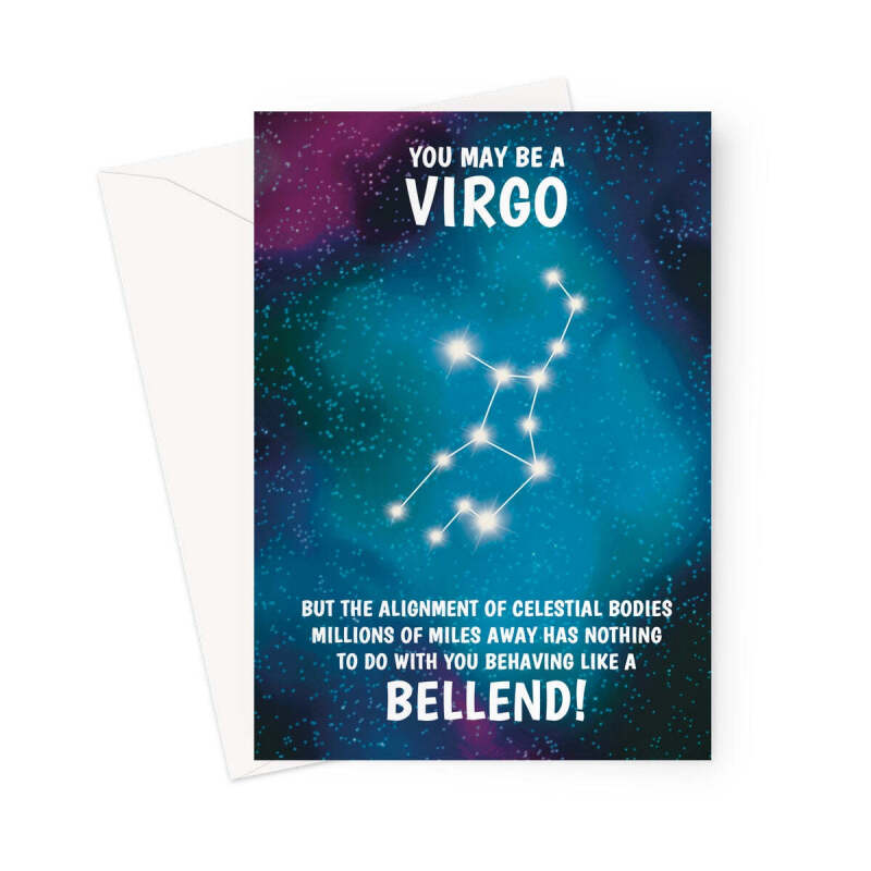Virgo Rude Star Sign Birthday Card - A5 Portrait - 1 Card