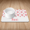 Personalised Pink Paw Prints & Hearts Puppy/Dog Bowl Mat