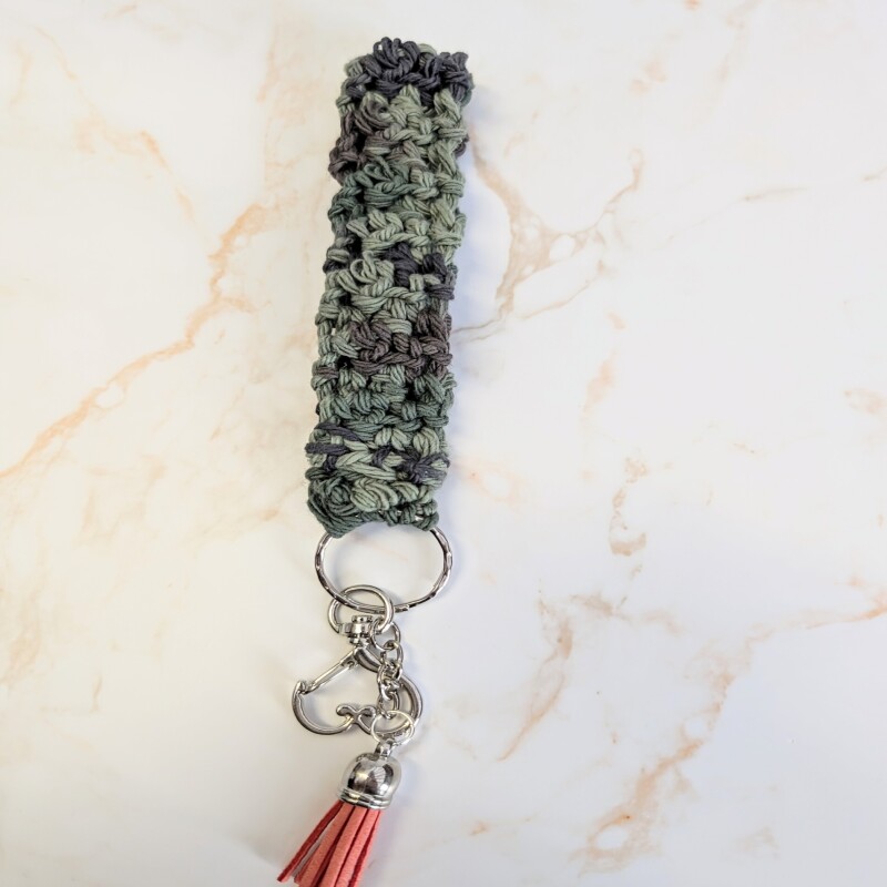 Crocheted wristlets with key chain