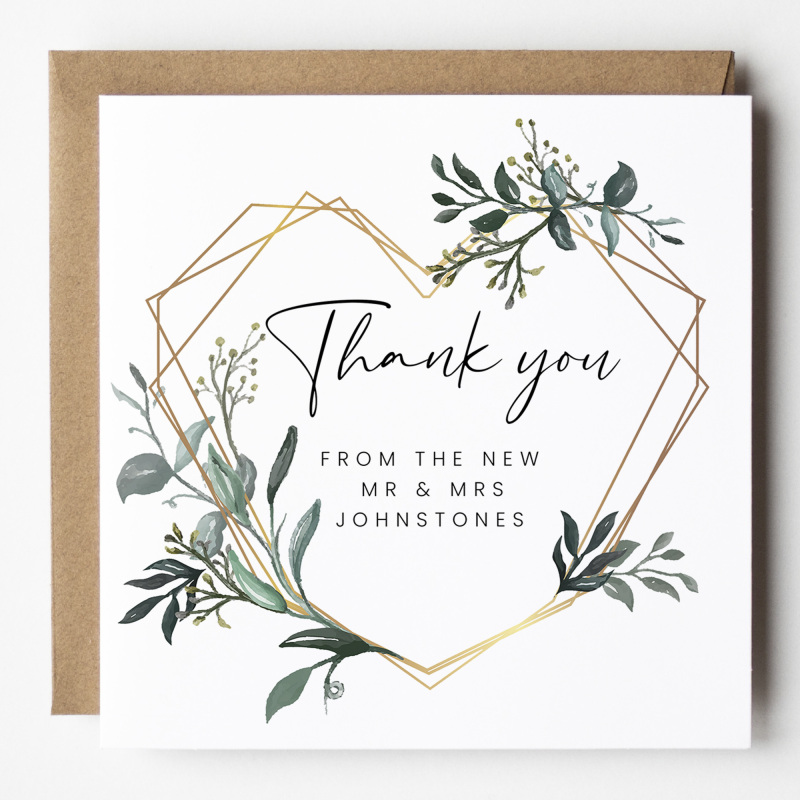 Thank you Card Personalised Cards Personalised Wedding Cards inc. envelopes - Folded - Personalised,Wedding Thank You Cards. Thank You Cards