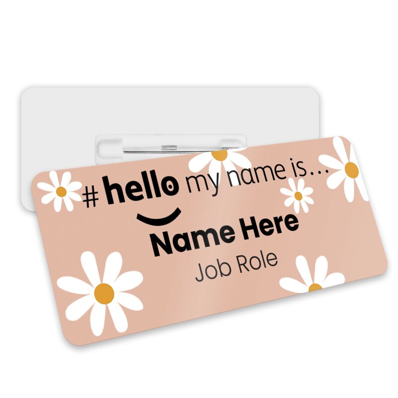 Hello My Name is Badge Daisy's 4 Colours available Personalised Durable Name Badge #hello mynameis Badge, Nurse Badge, Nurse Badge NHS Badge - Standard Name Badge - Purple