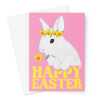 Cute Easter Bunny Card Pink - A5 Portrait - 1 Card