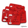 Red Wine Hand Drawn Coaster - Home Bar - Birthday Gift. Secret Santa - Hand Drawn Red Wine Coaster Personalised Drink Coasters - Single Coaster