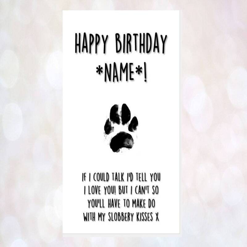 personalised birthday card from the dog, card from the 2 dogs, funny dog card, dad, mum, dad, brother, sister, any name, dog sitter, cute