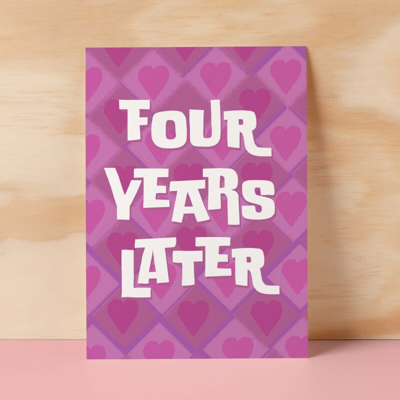 4th Wedding Anniversary Card For Wife Anniversary Card for Husband Anniversary Card For Boyfriend or Girlfriend Forth Anniversary Gift - Large (5x7) / Blank Message