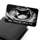 Pregnancy Announcement Baby Scan Metal Wallet Photo Card Insert ,Sonogram Gift - New Daddy Gift - Pregnancy Scan Keepsake, Baby Scan Gift.