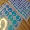 Glow in the Dark Alien Stickers in 1 inch or 0.5inch sizes - 1