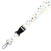 Double Breakaway Lanyard - Rainbow Polka Dots