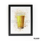 PINT OF BEER Splatter Art Print, High Gloss Print, Splash Art, Home Decor, Bar Custom Drink Art Lager, Beer