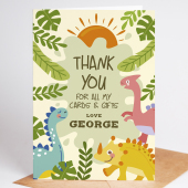 Birthday Thank You Cards, Dinosaur Birthday Thanks For Gifts