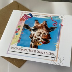Birthday Card - Giraffe Humour