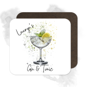 Personalised Gin & Tonic Coaster with Splash Effect