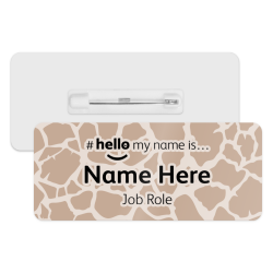 #hello my name is... Name Badge - Giraffe Animal Print