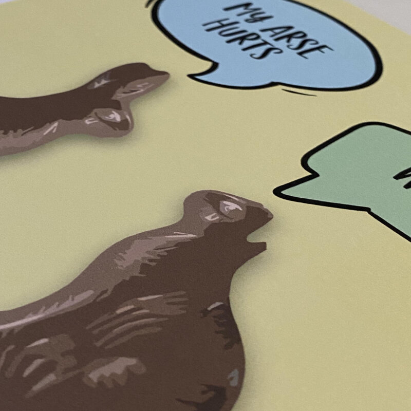 My arse hurts. What? Funny, rude chocolate bunnies, rabbits, bums, bottoms Easter card for adults (Size A6/A5/A4/Square 6x6") - A6: Single card