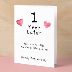 1st Wedding Anniversary Card For Wife Anniversary Card for Husband Anniversary Card For Boyfriend or Girlfriend First Anniversary Gift - Large (5x7) / Blank Message