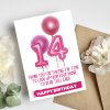 Funny 14th Birthday Card For Daughter, Personalised Birthday Card For Her, 14th Birthday Card, Funny Phone Birthday Card 14th Birthday Girl - A6 - 4.1″ x 5.8″