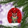 Cute Christmas Red Nose Reindeer Christmas Tree Decoration - white