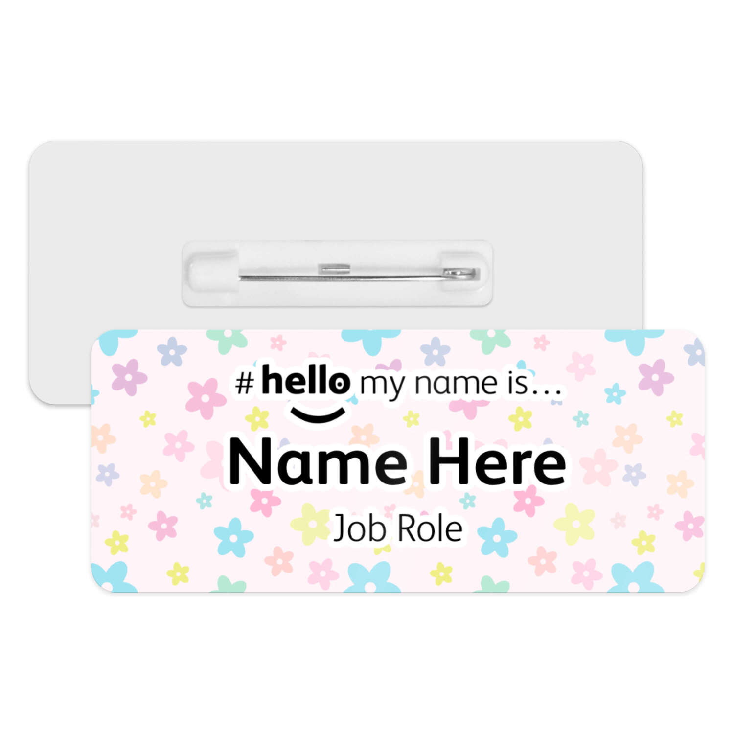 #hello my name is... Name Badge - Pastel Daisy Background