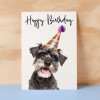 Birthday Card For Her Card For Friend Mum or Sister Birthday Card For Him Brother Dad Happy Birthday Card of Schnauzer Dog Fun Birthday Card - Small (4x6) / Blank Message