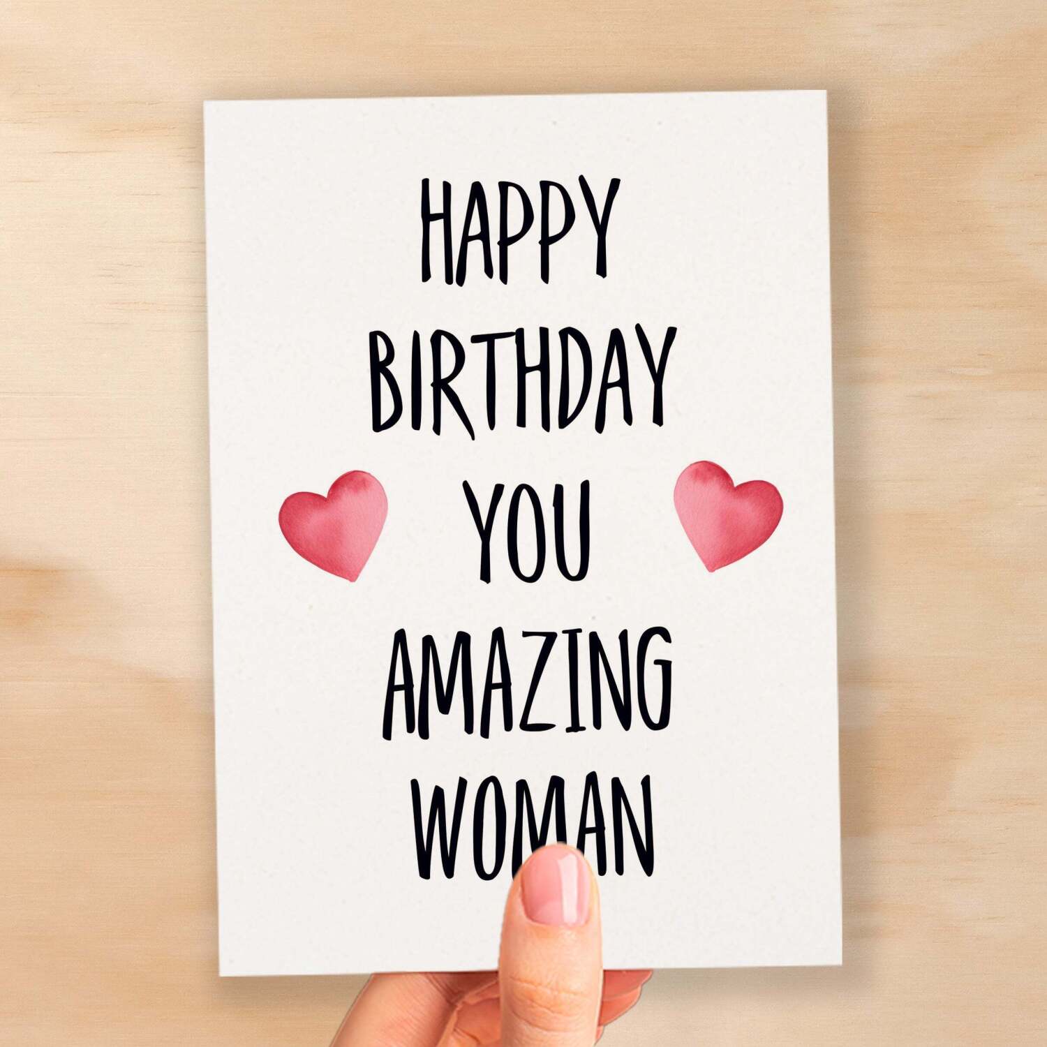 Birthday Card For Wife Card For Her Birthday Card For Girlfriend or Friend Birthday Card For Mum or Sister You Amazing Woman - Small (4x6) / Blank Message