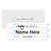 #hello my name is... Name Badge - Scribble Circles Background