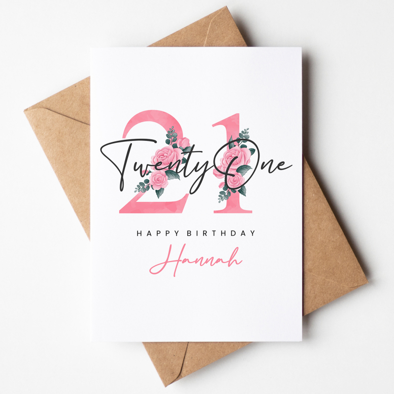 Personalised 21st Birthday Card For Daughter, Personalised Birthday Card For Her, 21st Birthday Card, 21st Birthday Gift For Sister, Friend - A6 - 4.1″ x 5.8″