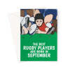 Rugby Player Birthday Card - Born In September - A5 Portrait - 1 Card