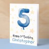 Personalised 5th Birthday Card For Boy Custom Name Card For Boy Fifth Birthday Card For Child Birthday Card for Boy Custom 5th Birthday - Small (4x6) / Blank Message