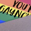 Funny LGBTQ+, gay, lesbian, old age, ancient birthday card: Happy birthday, you're gayncient (Size A6/A5/A4/Square 6x6") - A6: Single card