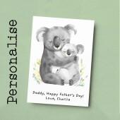 Personalised Father's Day Card For Daddy Cute Koala and Joey Illustration Father's Day Card For Dad Father's Day Gift From Child