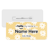 #hello my name is... Name Badge - Yellow Daisy