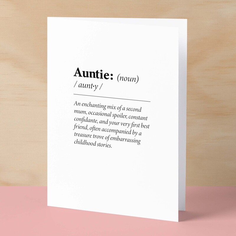 Birthday Card For Auntie Fun Dictionary Quote Card For Auntie Custom Message Card For Auntie Funny Birthday Card For Auntie - Small (4x6) / Blank Message