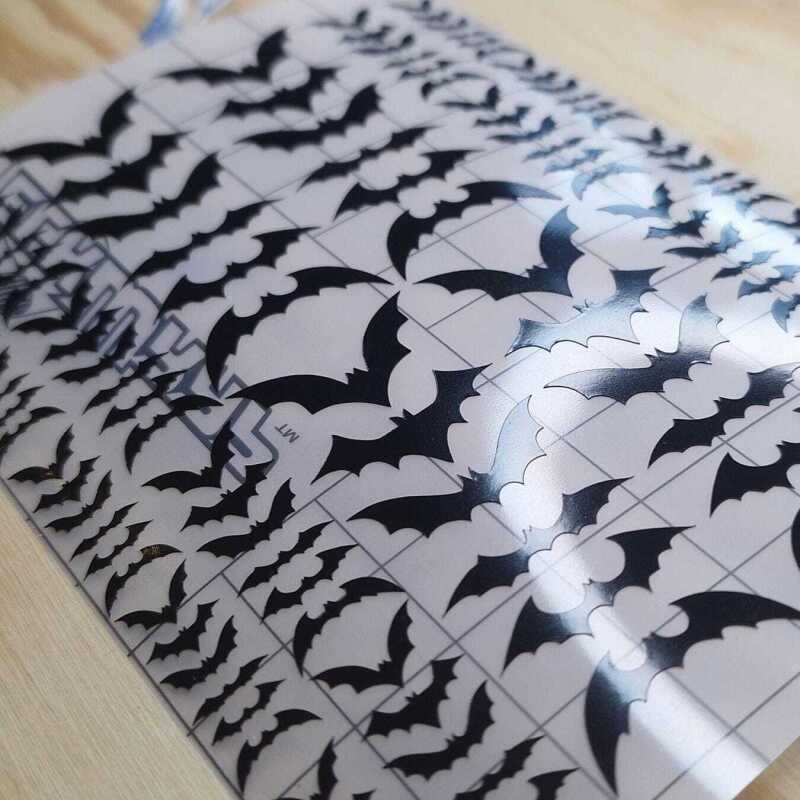 Black Bat Stickers Assorted Sizes - Matt Black