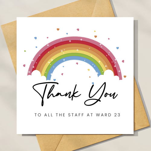 Thank you card for a Doctor Rainbow hospital ward Card