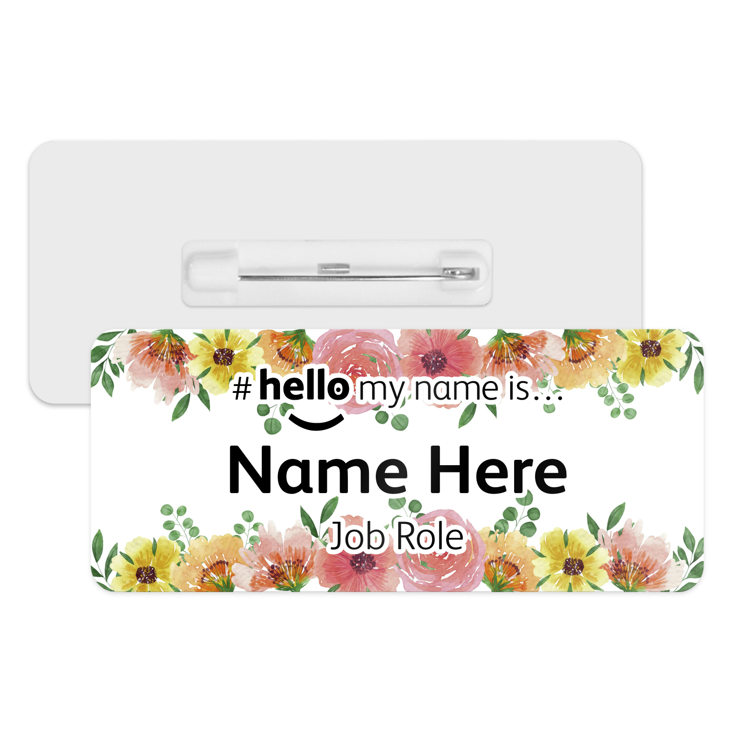 #hello my name is... Name Badge - Summer Flower Borders