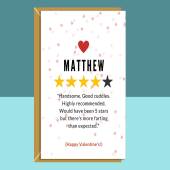 Funny Personalised Valentine's Card for Him - For Boyfriend or Husband - Customisable Name - Ideal for Valentines Day