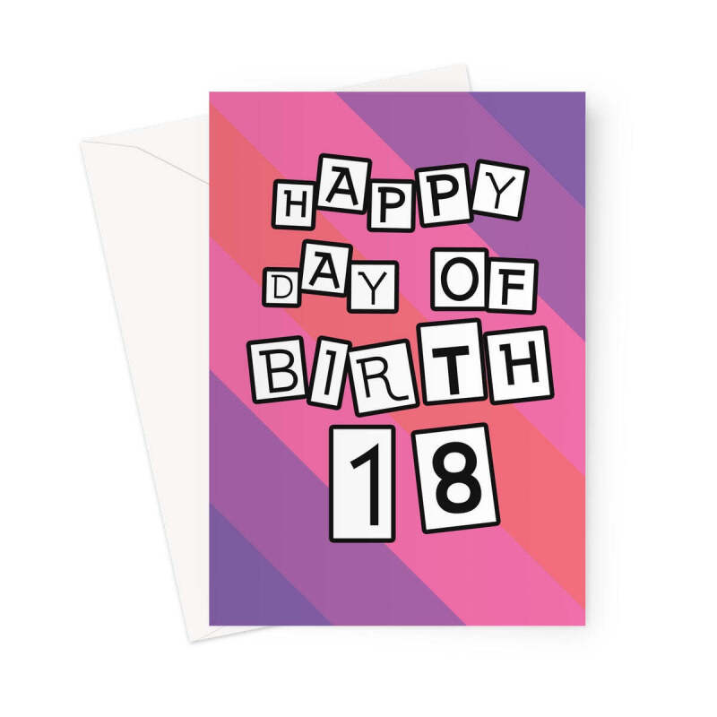 18th Birthday Card For Her - Pink - A5 Portrait - 1 Card