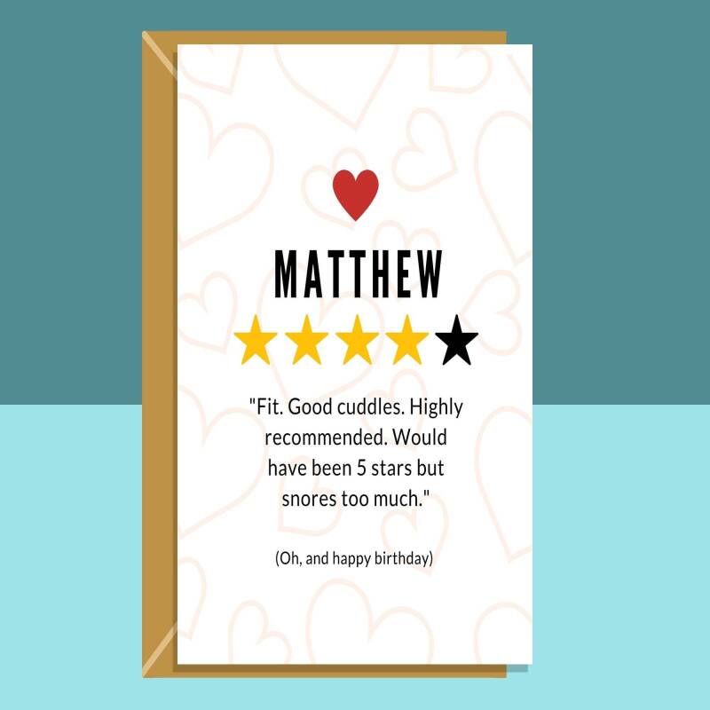 Personalised Boyfriend or Husband Birthday Card - Customise the front and inside - For Him - Funny Card - Cheeky - Blank inside - Small