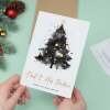 Christmas Card For Dad & His Partner Christmas Tree Card Wising You A Merry Christmas - Portrait (5x7) / Blank Inside