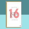 16th Birthday Card - Personalised - For Her or For Him - Perfect custom greetings card for a friend or someone else turning 16 years old. - Blank inside - Small