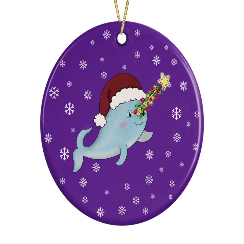 Narwhal Christmas Decoration For A Girl - blue