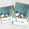 Festive wishes traditional winter, snow scene Christmas, Holidays, Xmas, festive card for friends, neighbours (Size A6/A5/A4/Square 6x6") - A6: Single card
