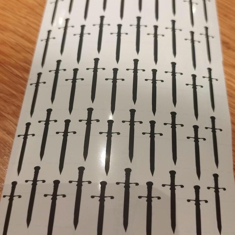 100 Chrome Vinyl Sword stickers - 1 - Gold