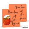 Coaster - NEGRONI Cocktail Personalised Coaster, Personalised, Fathers Day gift, Christmas Coaster, Secret Santa, Birthday Gift, Home Bar. - Single Coaster