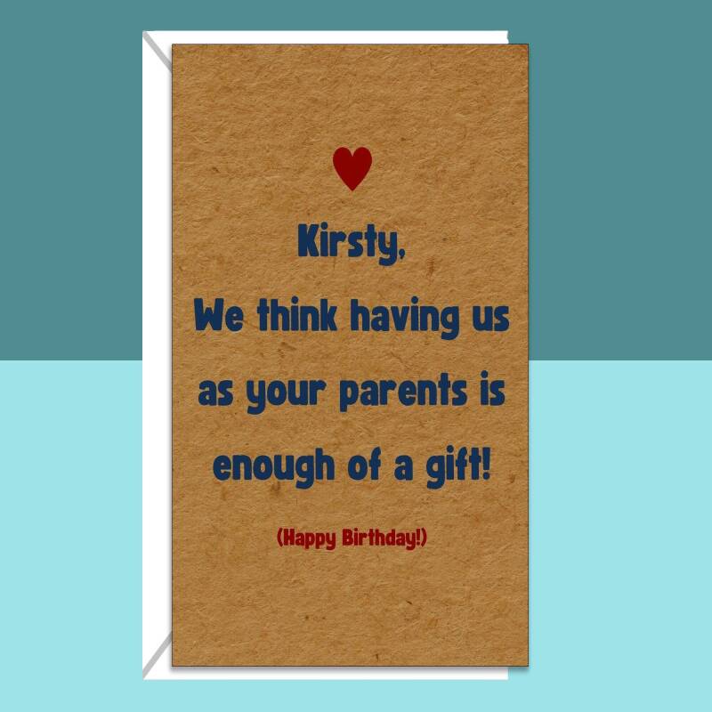 Funny Personalised Birthday Card for Son or Daughter - Ideal customisable son or daughter birthday card