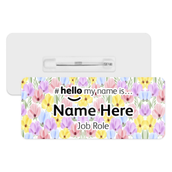 #hello my name is... Name Badge - Overlapping Flowers