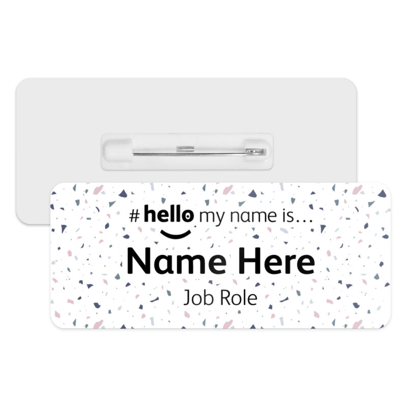 #hello my name is... Name Badge - Monochromatic Terrazzo