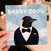 Daddy Cool funny penguin animal in clothes birthday card for dad, daddy, father, papa (Animalyser) (Size A6/A5/A4/Square 6x6")